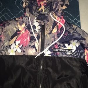 Black bomber jacket windbreaker